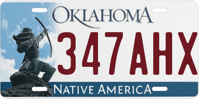 OK license plate 347AHX