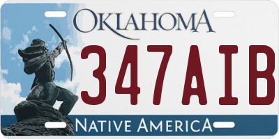 OK license plate 347AIB