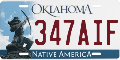 OK license plate 347AIF