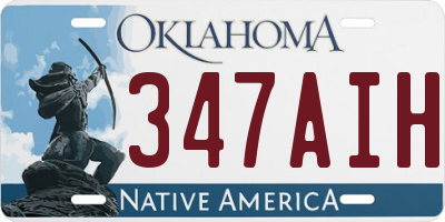 OK license plate 347AIH
