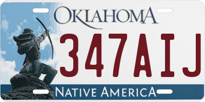 OK license plate 347AIJ
