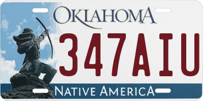 OK license plate 347AIU