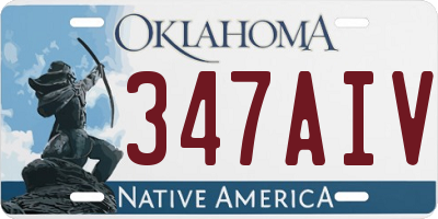 OK license plate 347AIV