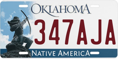 OK license plate 347AJA