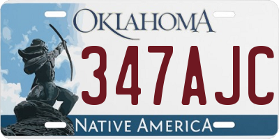 OK license plate 347AJC