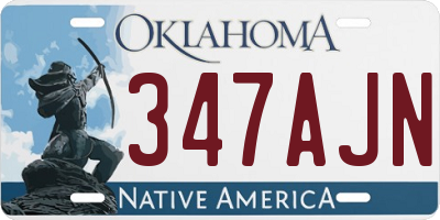 OK license plate 347AJN