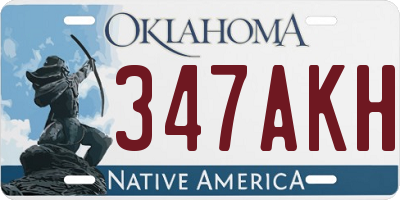 OK license plate 347AKH