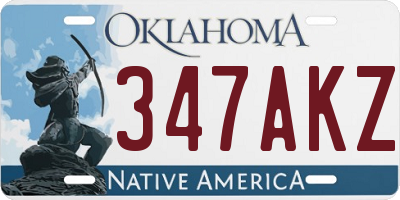 OK license plate 347AKZ