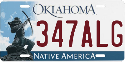 OK license plate 347ALG