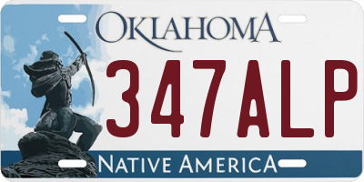 OK license plate 347ALP