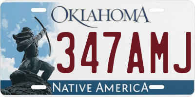 OK license plate 347AMJ