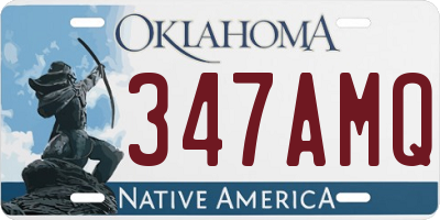 OK license plate 347AMQ