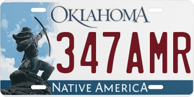 OK license plate 347AMR