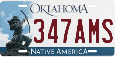 OK license plate 347AMS