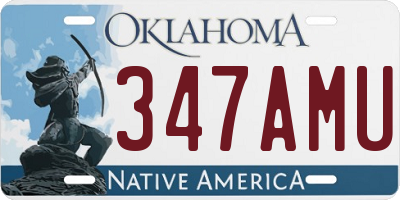 OK license plate 347AMU