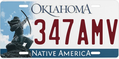 OK license plate 347AMV