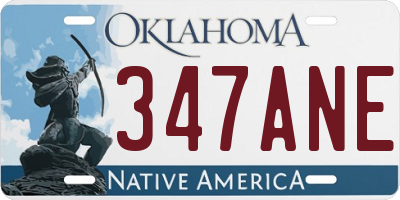 OK license plate 347ANE