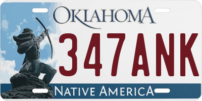OK license plate 347ANK
