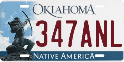 OK license plate 347ANL