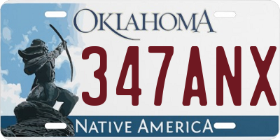 OK license plate 347ANX