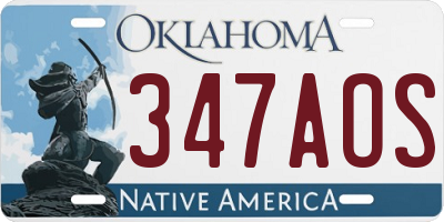 OK license plate 347AOS