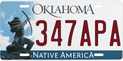 OK license plate 347APA