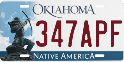 OK license plate 347APF