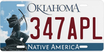 OK license plate 347APL