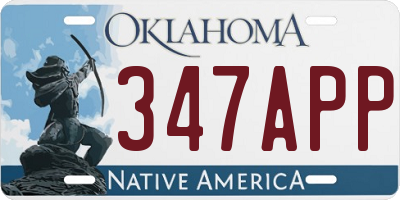 OK license plate 347APP
