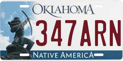 OK license plate 347ARN