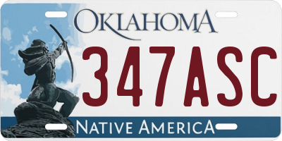 OK license plate 347ASC