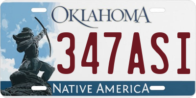 OK license plate 347ASI
