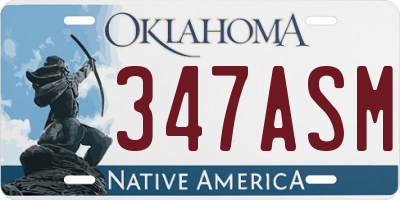 OK license plate 347ASM