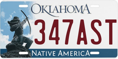 OK license plate 347AST