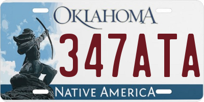 OK license plate 347ATA