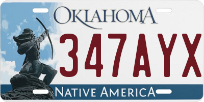 OK license plate 347AYX