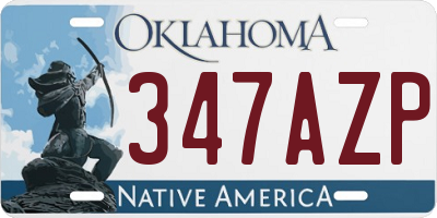 OK license plate 347AZP