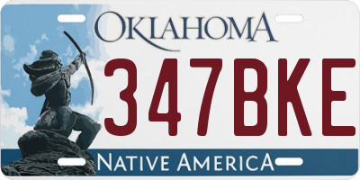 OK license plate 347BKE