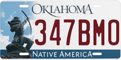OK license plate 347BMO