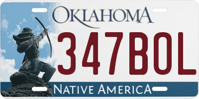 OK license plate 347BOL