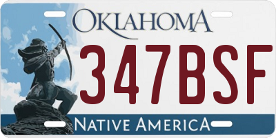 OK license plate 347BSF