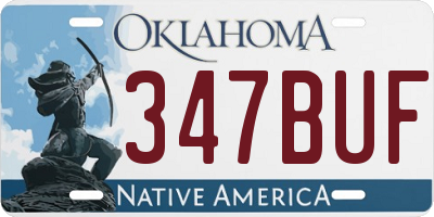 OK license plate 347BUF