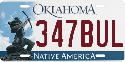 OK license plate 347BUL