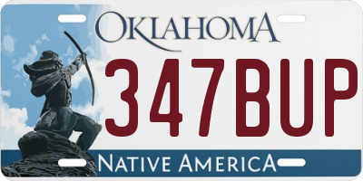 OK license plate 347BUP