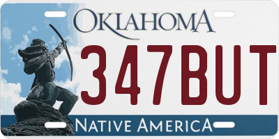 OK license plate 347BUT