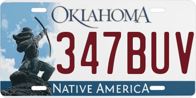 OK license plate 347BUV