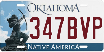 OK license plate 347BVP