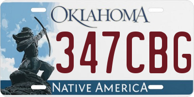 OK license plate 347CBG
