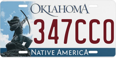 OK license plate 347CCO