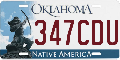 OK license plate 347CDU
